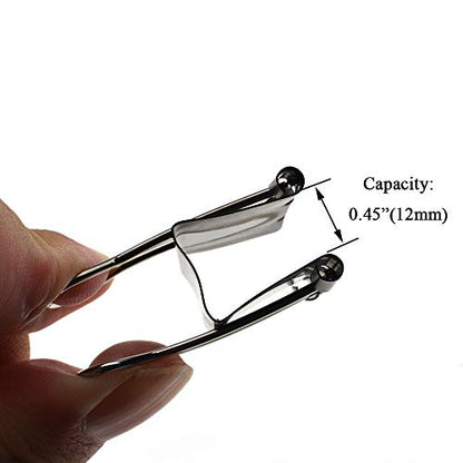 HAHIYO Binder Clips Paper Clamps Spring Steel Sturdy Medium 1.26 inches Width 0.45 Inch Capacity No Sharp Edges Heavy Duty Tight Grip Reusable Black Metal Bright Finish for Home Office School 16 Pack - size: 1.26in-16P
