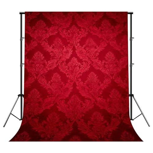 Photography Backdrop Photography Background Old red Velvet Repeating Floral for Photoshoot Portrait Photo Studio Video Prop Birthday Party Booth Decoration 10x8ft - color: Color5