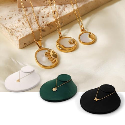 Oirlv Necklace Holder Bust Velvet Jewelry Display Necklace Display for Vendors Display Pendant Display Stand Green - color: Green Velvet
