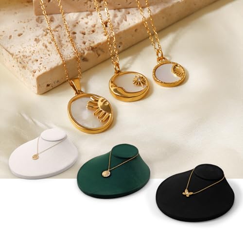 Oirlv Necklace Holder Bust Velvet Jewelry Display Necklace Display for Vendors Display Pendant Display Stand Green - color: Green Velvet
