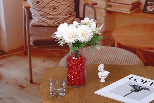 LAIDANLA 500PCS Red Acrylic Gems Vase Fillers Red Fake Ice Cubes Plastic Diamonds Fake Crushed Rocks for Centerpiece DIY Party Table Scatter Prop Wedding Decoration Accessories - color: Red