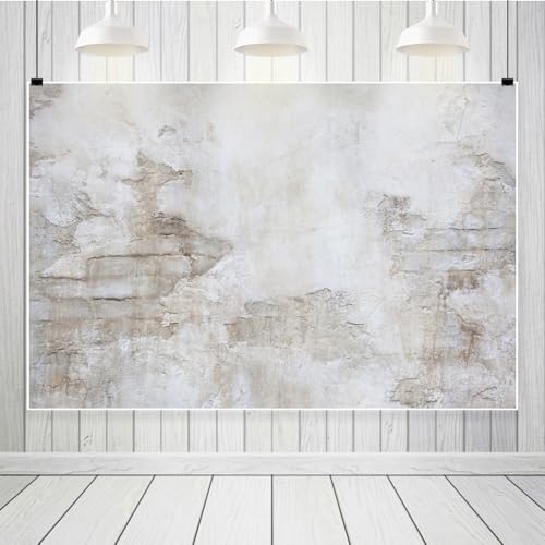 Laeacco Rustic Rock Wall Backdrop 8x6ft Shabby Lime Wall Photography Backdrop Grunge Brick Wall Realistic Wall Photo Studio Rough Stone Wall Child Adults Baby Photo Portraits Video Props - size: 8x6ft