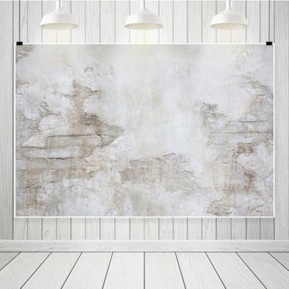 Laeacco Rustic Rock Wall Backdrop 8x6ft Shabby Lime Wall Photography Backdrop Grunge Brick Wall Realistic Wall Photo Studio Rough Stone Wall Child Adults Baby Photo Portraits Video Props - size: 8x6ft