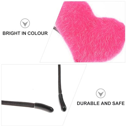 LABRIMP 2pcs Valentine’s Day Heart-shaped Hairband Set, Spring Antenna Headband Props for Women, Red and Magenta Party Headwear Accessories
