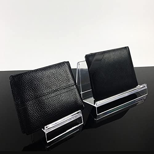 lasenersm 1 Piece Acrylic Wallet Display Stand Holder Leather Handbag Purse Jewelry Stand Acrylic Riser Display Shelf Makeup Organizer Perfume Organizer Collection Display Stand(Clear, 14cm)