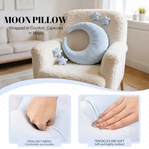 Newborn Photography Props 5Pcs Baby Moon Star Pillow Set Newborn Photography Posing Pillows Adjustable Photography Props, Blue - color: Baby Blue