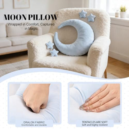Newborn Photography Props 5Pcs Baby Moon Star Pillow Set Newborn Photography Posing Pillows Adjustable Photography Props, Blue - color: Baby Blue
