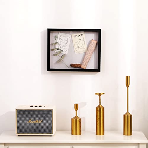 Muzilife 11x14 Shadow Box Picture Frame with Linen Board - Deep Wood & Glass Display Rustic Case Ready to Hang Memorabilia, Pins, Awards, Medals, Wedding, Tickets, and Photos, Black - color: Black, size: 11x14