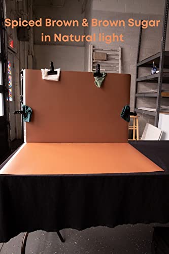 Bessie Bakes Clay & Brown Solid Color Roll-Up 2 Feet x 3 Feet Photography Backdrops 3 Pack - color: Spiced Brown, Red Ochre, Brown Sugar
