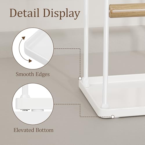 3 Tier white Jewelry Stand, Necklace Organizer, Earring Holder with 44 Holes and 9 Hooks, for Necklaces, Bracelets, Rings - color: White