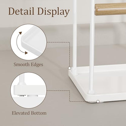3 Tier white Jewelry Stand, Necklace Organizer, Earring Holder with 44 Holes and 9 Hooks, for Necklaces, Bracelets, Rings - color: White