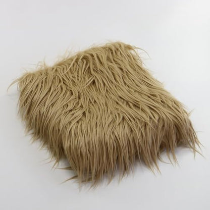 29.5x19.7 inch Newborn Photo Props Faux Fur Soft Baby Boy Girl Photo Blanket Studio Backdrop Photo Mat (10 Camel) - color: 10 Camel