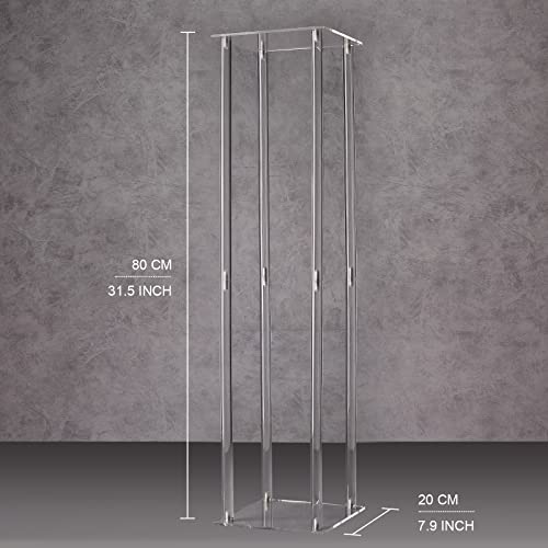 YALLOVE Acrylic Flower Stand, Set of 2 Clear Pedestal, 31.5 Inch Tall Vases for Wedding Event Party Props, Home Decor - size: 31.5''