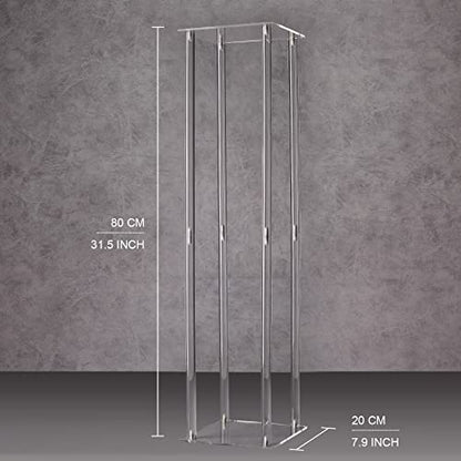 YALLOVE Acrylic Flower Stand, Set of 2 Clear Pedestal, 31.5 Inch Tall Vases for Wedding Event Party Props, Home Decor - size: 31.5''