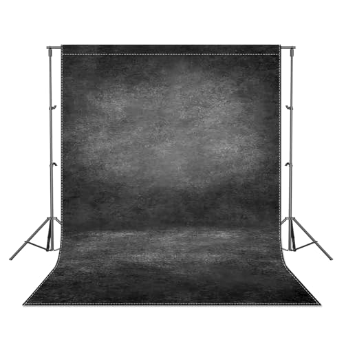 8x10ft Fabric Black Abstract Texture Photography Backdrop (No Stand No Clips) Portrait Photoshoot Background Adult Newborn Child Headshot Photo Studio Props Booth Rod Pocket On Top - color: Black, size: 8'x10'