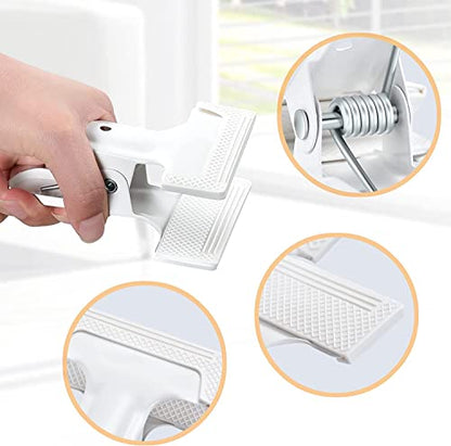Heavy-Duty Spring Clamps (4-Pack) - 4" Clips for Photography Backdrops, Woodworking, and Home Improvement (White)