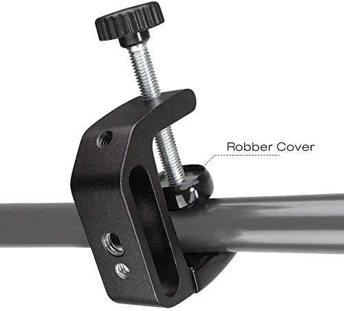 Universal C-Clamp Aluminum Support Clamp Desktop Mount Holder Stand with 1/4" and 3/8" Thread Black(4 Pack)