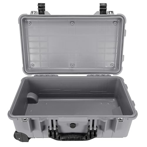 Eylar 22" Carry-On Travel Roller Gear, Camera, Drones, Tools, Equipment Hard Case Waterproof with Foam (Gray) - color: Gray