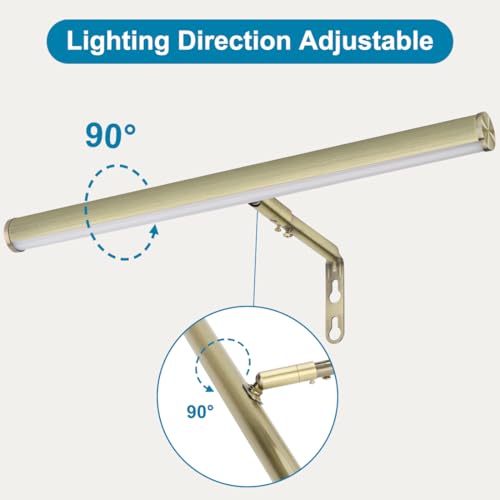 LED Picture Lights for Paintings Plug in, 14 Inch 4W Adjustable Art Light Gallery Wall Light for Display Art Work, Antique Brass Finish, CRI90+, 3000K Warm White, ETL Listed - color: Antique Brass, size: 14 inch