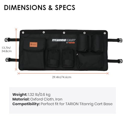 TARION Video Production Cart Accessories - Side Storage Bag Organizer for Titanrig Cart Base - Multi-Pocket Lens Cup Holder & Tool Pouch - Titanrig Saddle Bag - style: Accessory - Saddle Bag