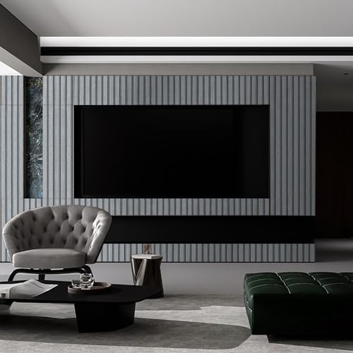 Peel and Stick Wood Slat Wall Panels - 17.5" x 100" Gray Self-Adhesive Wallpaper Roll, 3D Textured Accent Wall Decor for Bedroom, Living Room, Office, Easy DIY Removable Covering - color: Lead Gray, size: 17.5" x 100"