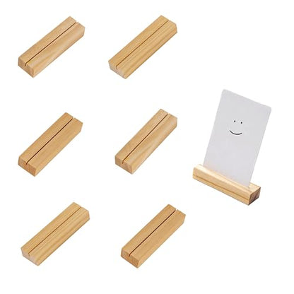6 Pcs Wood Place Card Holders, Wooden Table Number Stands, Wooden Picture Holders Stands for Acrylic Signs, Wedding/Ceremony/Home/Party/Decoration Holders