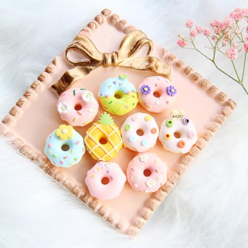 50Pcs Artificial Simulated Cake Desserts, Artificial Donuts, Fake Desserts for Craft Decorations, Photography Props, Home Decor, DIY Design Accessories, Keychain Decorations(Pink3) - color: Pink3, size: 50Pcs