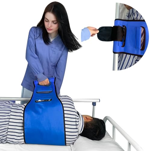 Transfer Sling, Lift Assist Gait Belts for Seniors, Transfer Belt for Elderly and Disabled, Bed Assist Mobility Belt for Patient Care - color: 01blue