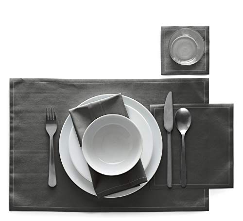 Cotton Luncheon Napkin - 25 Napkins per roll - Anthracite - color: Anthracite Grey