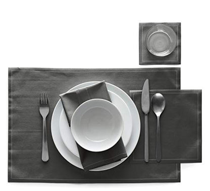 Cotton Luncheon Napkin - 25 Napkins per roll - Anthracite - color: Anthracite Grey