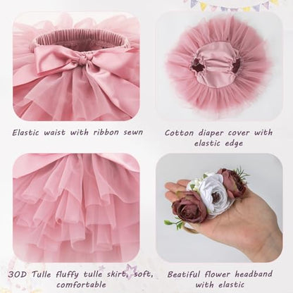 BLUETOP Cute Newborn Photography Outfits Boys Girls Baby Costume Set - style: 04 Blush Pink Tutu