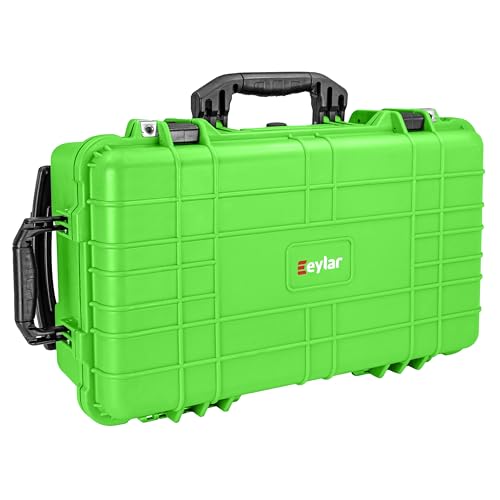 Eylar 22" Carry-On Travel Roller Gear, Camera, Drones, Tools, Equipment Hard Case Waterproof with Foam (Neon Green) - color: Neon Green