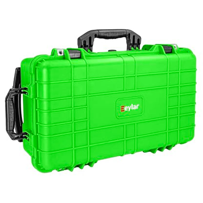 Eylar 22" Carry-On Travel Roller Gear, Camera, Drones, Tools, Equipment Hard Case Waterproof with Foam (Neon Green) - color: Neon Green