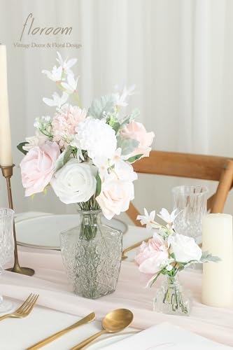 Floroom Artificial Greenery Stems Box Set, 97pcs with 6 Kinds of Faux Greenery Flowers Picks for DIY Bridal Bouquets Wedding Floral Arrangement Table Centerpieces, Sage Green & White - color: Sage Green & White