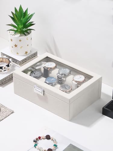 Bracelet Holder Organizer Box, Jewelry Storage Case with 2 Rods, Bangle Watch Display Tray for Women Girls (Beige) - color: Beige