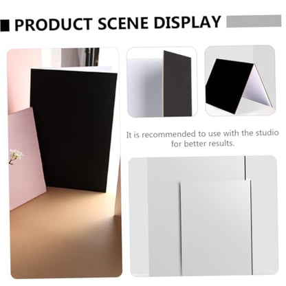 BESPORTBLE Thick Folding Reflective Photography Background Board with Black White Surfaces for Tabletop and Studio Lighting Control, Portable Photo Reflector for Filming and Outdoor Use