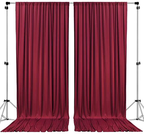 AK TRADING CO. 10 feet x 8 feet IFR Polyester Backdrop Drapes Curtains Panels with Rod Pockets - Wedding Ceremony Party Home Window Decorations - Burgundy - color: Burgundy, size: 10 ft x 8 ft