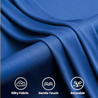 10ftx12ft Wrinkle Free Royal Blue Backdrop Curtain, 2 Panels 12FT Height Royal Blue Wedding Backdrop Drapes, Silky Polyester Back Drop Cloth for Birthday Photography Background Party Backdrop Draping - color: Royal blue, size: W5' x H12'(2 panels)
