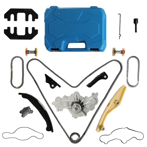3.5 Timing Chain Kit with Water Pump with Camshaft Holding Tool Kit Fit For Ford Edge Explorer Flex Taurus Mustang 3.5L 3.7L V6 2011-2019 Replace BL3Z-6268-A 303-1248