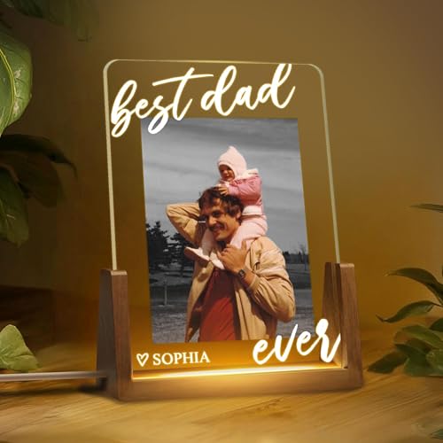 Personalized Best Dad Ever Photo Night Light, Custom Dad Grandpa Photo LED Lamp, Father Day Night Light, Fathers Day Gift, Gift from Kids, Birthday Gifts for Daddy - color: Style 10