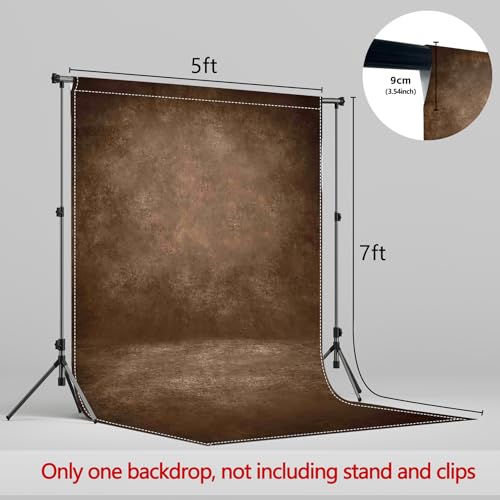 5x7ft Fabric Brown Abstract Texture Photography Backdrop (No Stand No Clips) Portrait Photoshoot Background Adult Newborn Child Headshot Photo Studio Props Booth Rod Pocket On Top - color: Brown, size: 5'x7'