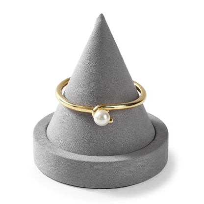 Microfiber Single Bracelet Bangle Display Stand Jewelry Bracelet Bangle Cone Display for Selling(Grey) - color: Grey