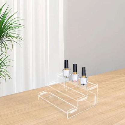 PRETYZOOM Acrylic Figure Display Stand 3-Tier Riser Organizer 9.05X5.90X3.74 Inch Multi-Layer Shelf for Collectibles Figurines Dolls and Perfume Storage
