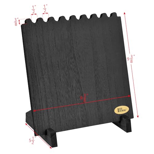 Ikee Design Set of 2 Wood Necklace Jewelry Display Stand for 8 Necklaces, Necklace Display Holder Organizer, Black Color - color: Black