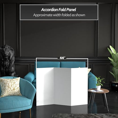 3 ft. Short White Temporary Cardboard Folding Screen - 3 Panels - size: 3 ft Short - 3 Panel