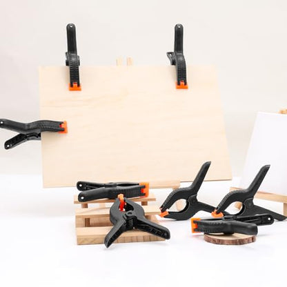20 Pack 6 inch Plastic Spring Clamps, Black Heavy Duty Clips, Backdrop Clips, Plastic Clamps for Crafts, Backdrop Stand, Woodworking, Photography - size: 6in-20P