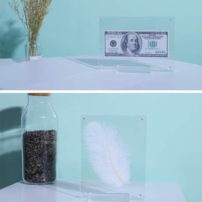 5 Pack Acrylic Picture Frame 5x7 Clear Double Sided Magnetic Picture Frameless Desktop Display Photo Frame with Stand Best Gift for Family, Baby, Friend - size: 5x7"-5
