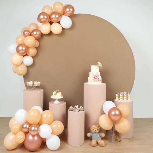 Efavormart Set of 5 | Nude Spandex Cylinder Plinth Display Box Stand Covers, Stretchable Pedestal Pillar Prop Covers - 160 GSM - color: Nude Beige, size: Spandex Cylinder Covers