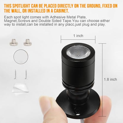 Taysing LED Spot Light Indoor Little Mini Spotlight Accent Lights for Display, Paintings, Pictures, Plants, Jewelry, Shelves, Cabinets, Posters, Showcase(SoftWhite 6 Pack Dimming&Timing) - color: Soft White-6 Pack Smart Switch