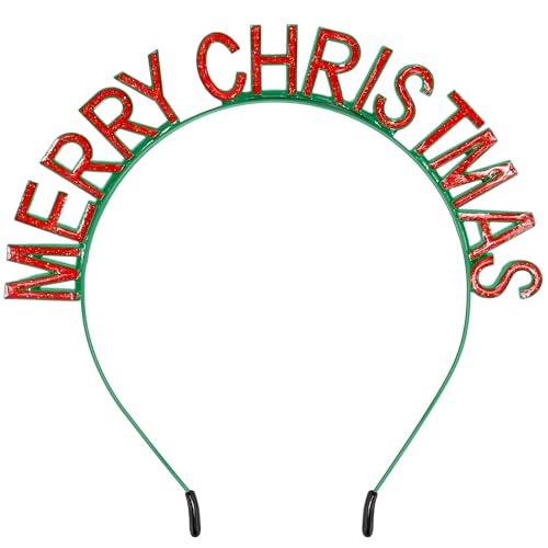 Chanaco Christmas Headbands for Women Adult Xmas Hair Accessories Holiday Party Decorations Red Green Hair Hoops Metal Headwear Non Slip Headdress Gifts - color: Green